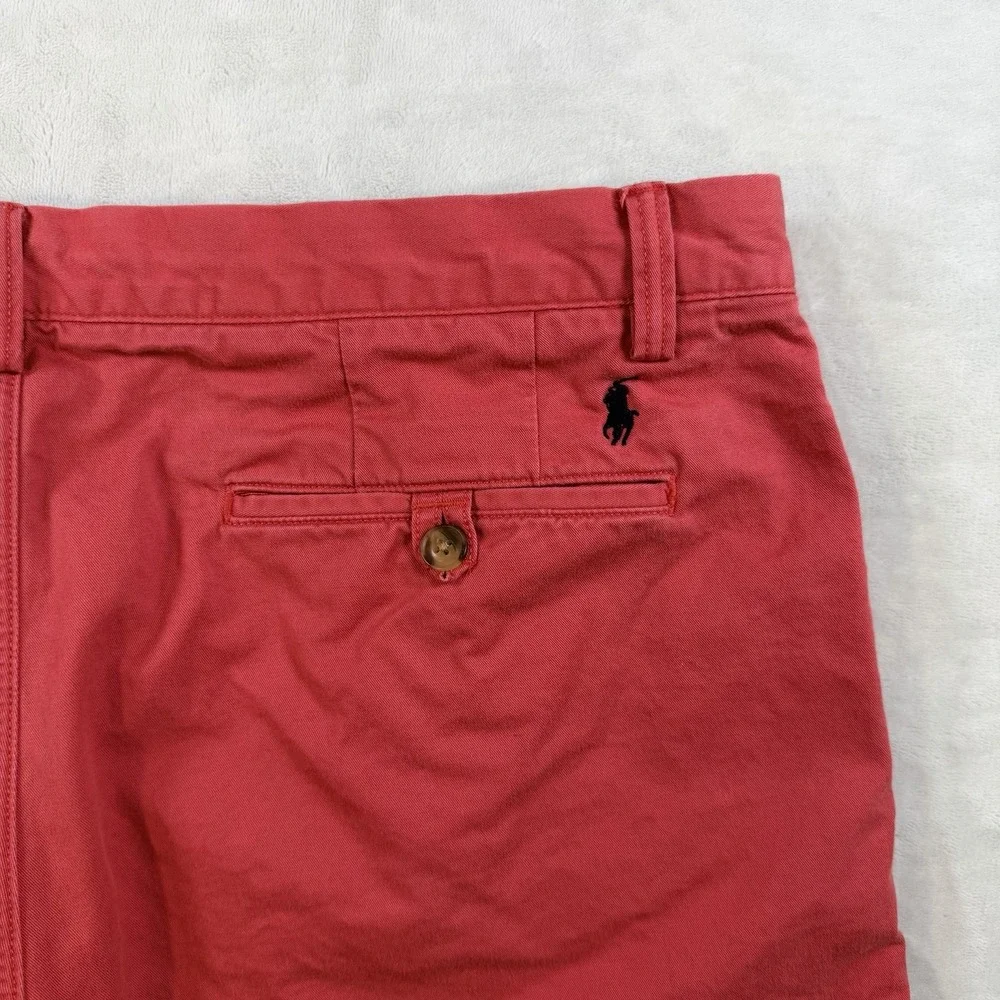 Polo Ralph Lauren Men's 35 Flat Front Chino Shorts Red Stretch 8